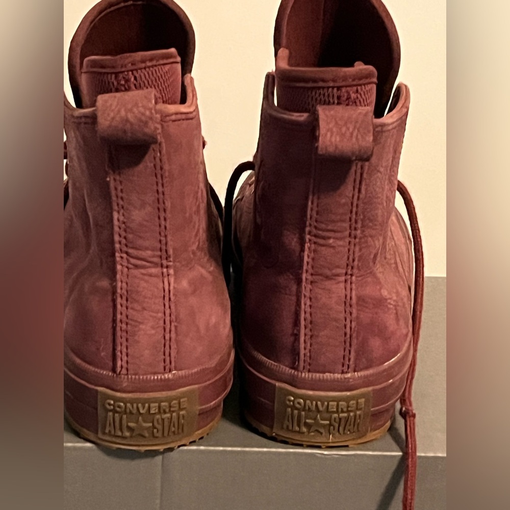 Converse High Top Sneakers - Maroon Leather women’s size 6.5 - Picture 10 of 11